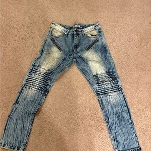 Men's Blue Distressed Jeans